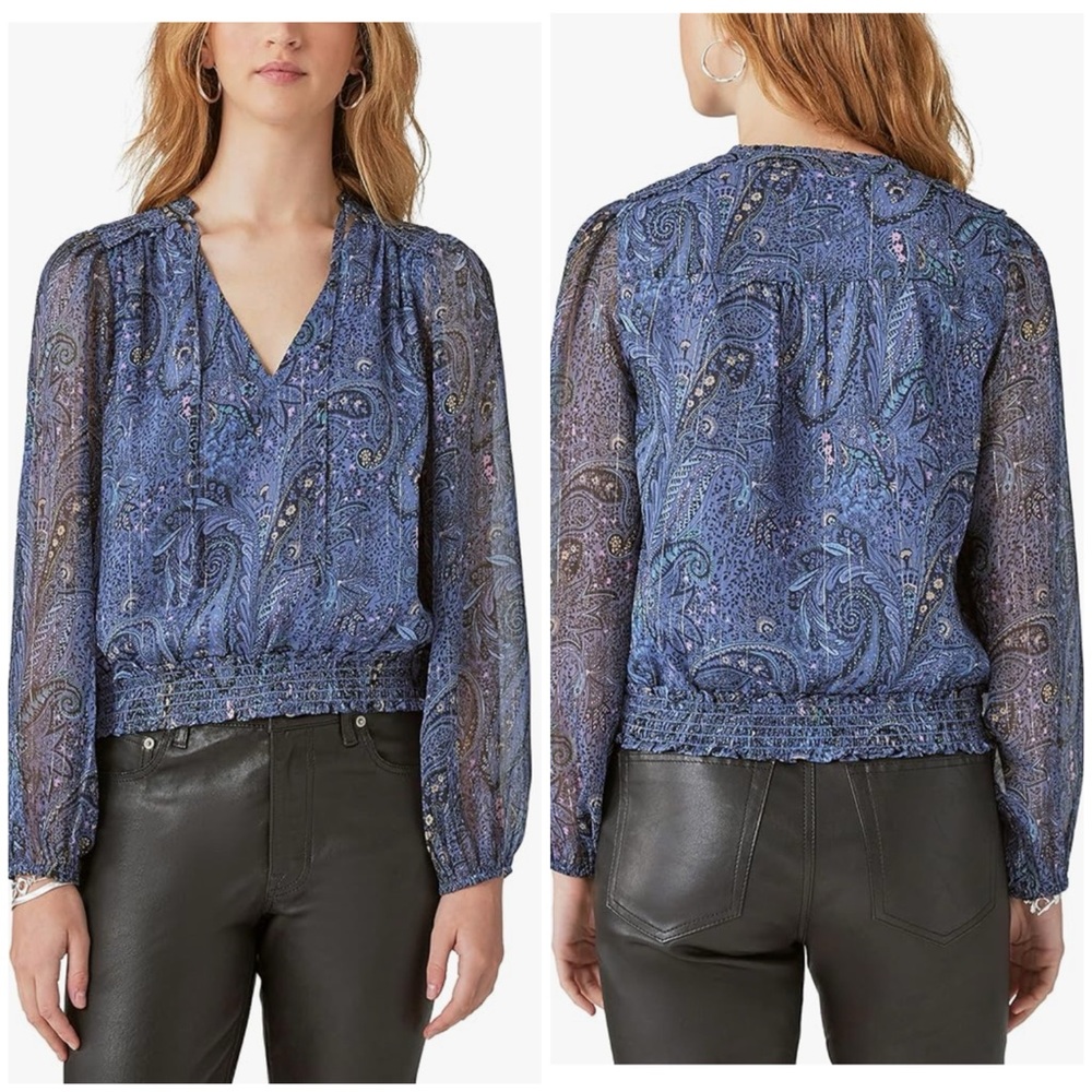 Lucky Brand Paisley Bubble‎ Hem Blouse